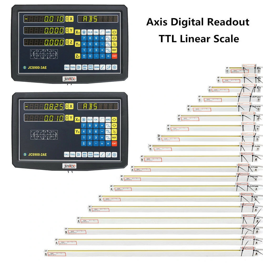 Machifit CNC Milling DRO Display - 2/3 Axis, 50-1000mm Electronic Linear Scale