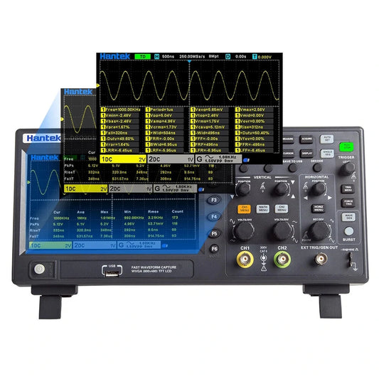 Hantek DSO2D10 100MHz Digital Oscilloscope, 2+1 Channels, 1GS/s Sampling Rate, with AWG Signal Source
