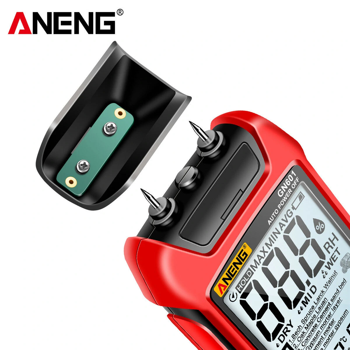 ANENG GN601 High-Precision Moisture Meter - Fast Water Content Testing for Wood, Paper, Grain & More (Battery-Free)