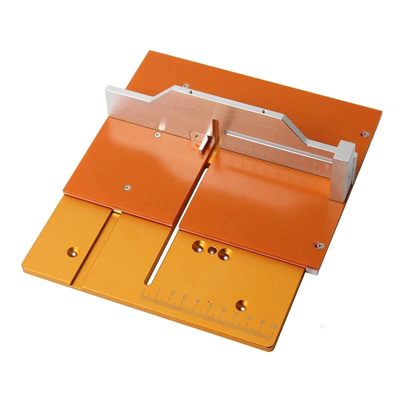 Aluminum T60 Mini Table Saw Insert: Precision Flip Cover Plate with Miter Gauge & Wrench for Woodworking