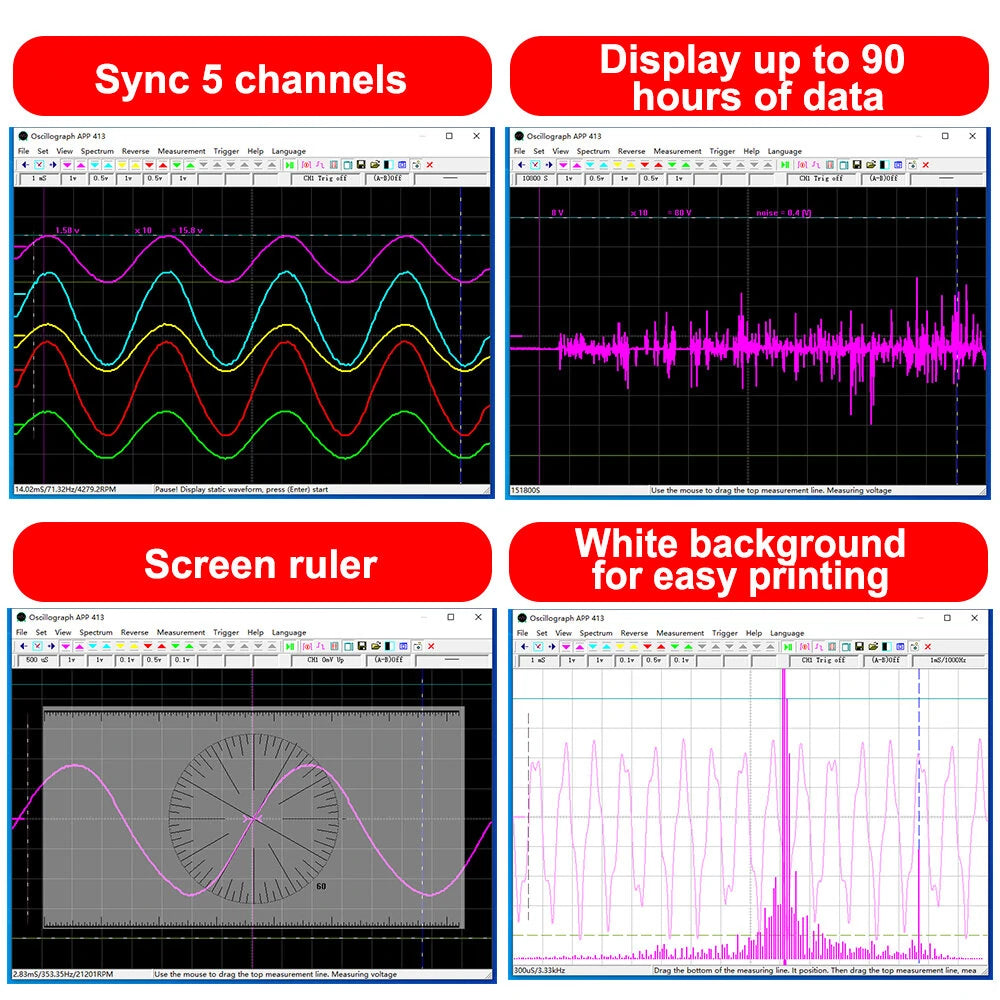 TOOLTOP ET601/ET602 5-Channel Wi-Fi USB Virtual Oscilloscope & Wireless Storage Recorder for Car Repair