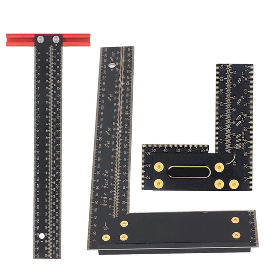 Multi-Angle Aluminum Measuring & Scribing Ruler for Carpentry/Engineering/DIY