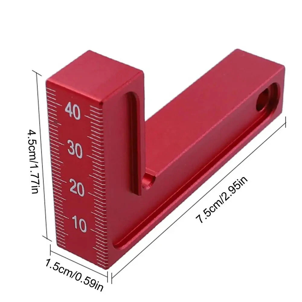 RUITOOL 90 Degree L Square Ruler, 75x45mm Aluminum Alloy Woodworking Scriber