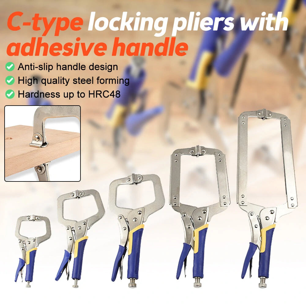 Heavy Duty Metal C Clamp Locking Pliers with Swivel Pads - 6 to 18 Inch for Woodworking, Carpentry, Cabinetry, Welding & Repair