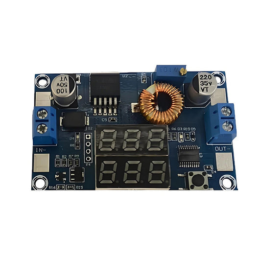 High-Efficiency Dual Digital Display Buck Converter Module LM2596 XL4015, 5A/3A, 2.5-35V Input to 1.25-35V Output Voltage Regulator