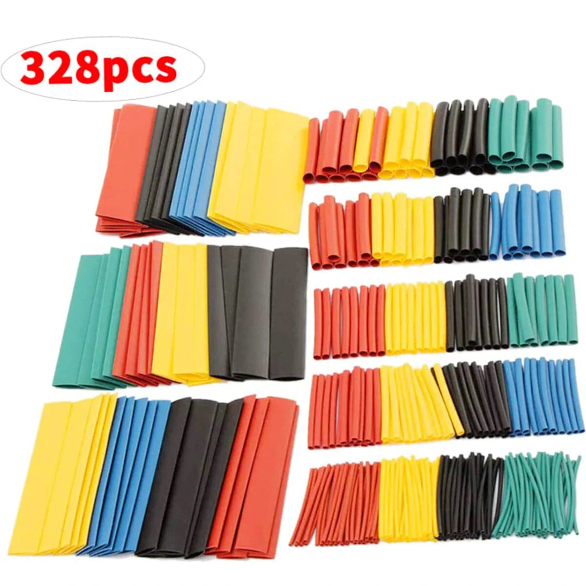 328PCS Heat Shrink Tubing Kit, 2:1 Electrical Wire Cable Sleeving for DIY & Tools