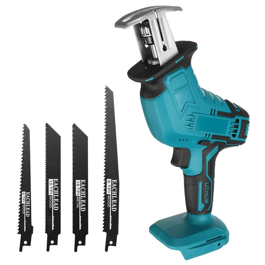18V Cordless Reciprocating Saw, Variable Speed, for Metal & Wood Cutting, Includes 4 Saw Blades (Battery Not Included)