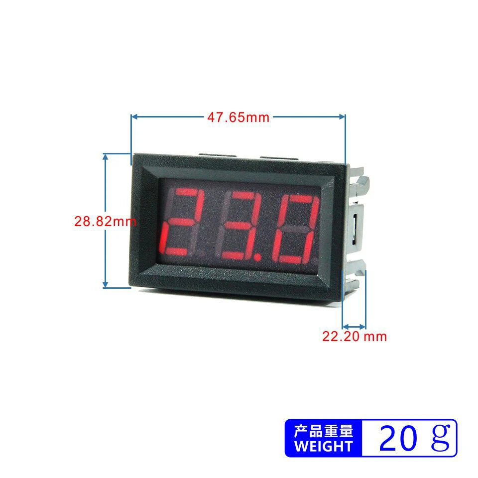 Mini LCD Digital Indoor Thermometer Sensor with 1M Cable, -50-120℃, DC 5-12V