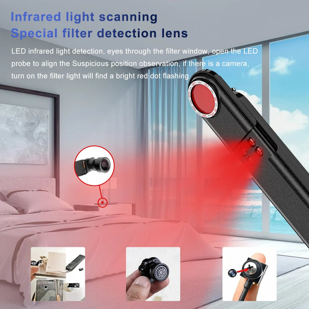 Wireless WiFi Camera Detectors - Full Band Signal Detection Anti-Surveillance Device for Car, Home, Hotel, Office, Travel