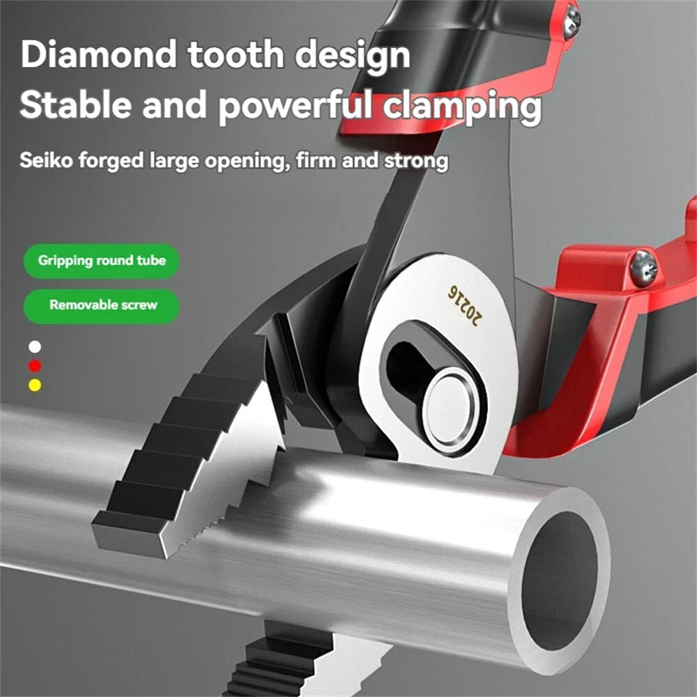 Ergonomic Fish Nose Pliers, Double Axis, 80mm Jaw, Chromium Vanadium Steel, 215mm, TPR Handle