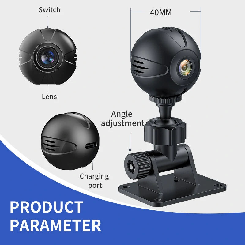 X3 Mini Wireless WiFi Smart CCTV Camera with IR Night Vision & 400mAh Battery for Baby Monitoring & Home Surveillance