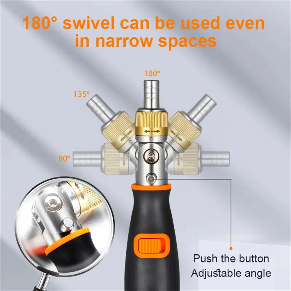 10-in-1 Multi-Angle Ratchet Screwdriver Set with Hidden Bits