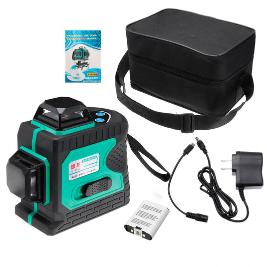 3D Green Laser Level 12 Lines 360° Horizontal & Vertical Cross Measuring Tool