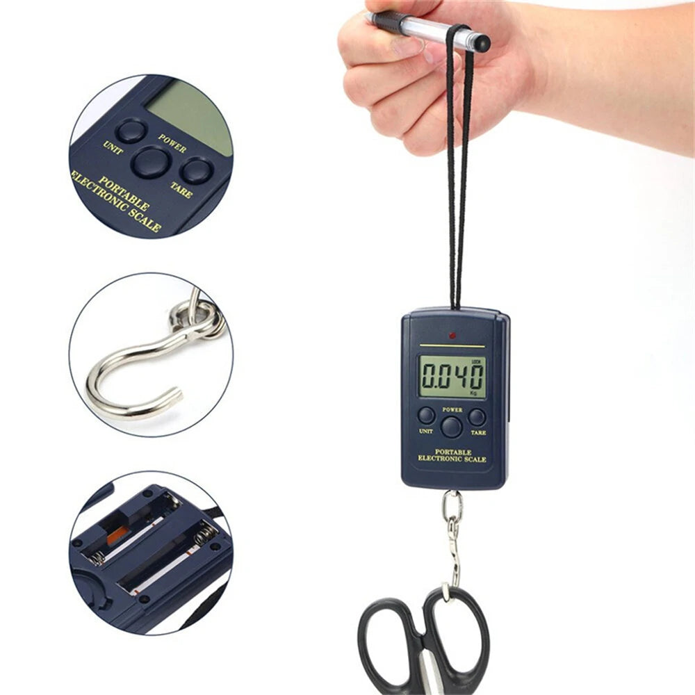 Portable High-Accuracy Digital Scale, 40kg Capacity, 10g Precision, Backlit Display for Travel, Fishing, and Outdoor Use