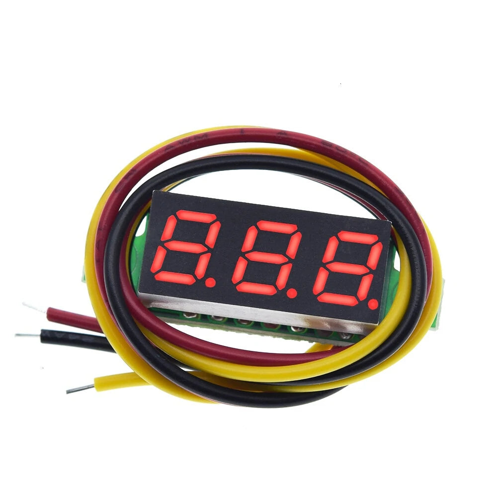 0.28 Adjustable 3-Wire Digital DC 0-100V Battery Voltmeter Display