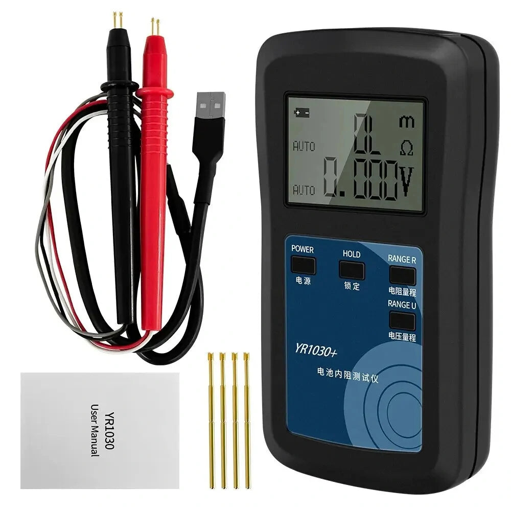 YR1030+/YR1035+ Precision Battery Resistance Tester 100V 2000mAh LCD for Electric Vehicles 18650