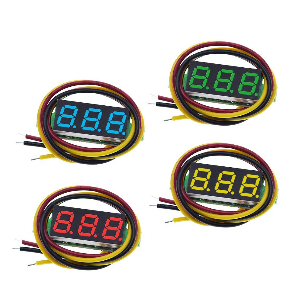 0.28 Adjustable 3-Wire Digital DC 0-100V Battery Voltmeter Display