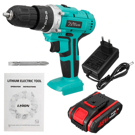 KiWarm 48VF Brushless Cordless Impact Drill with 1200mAh Battery