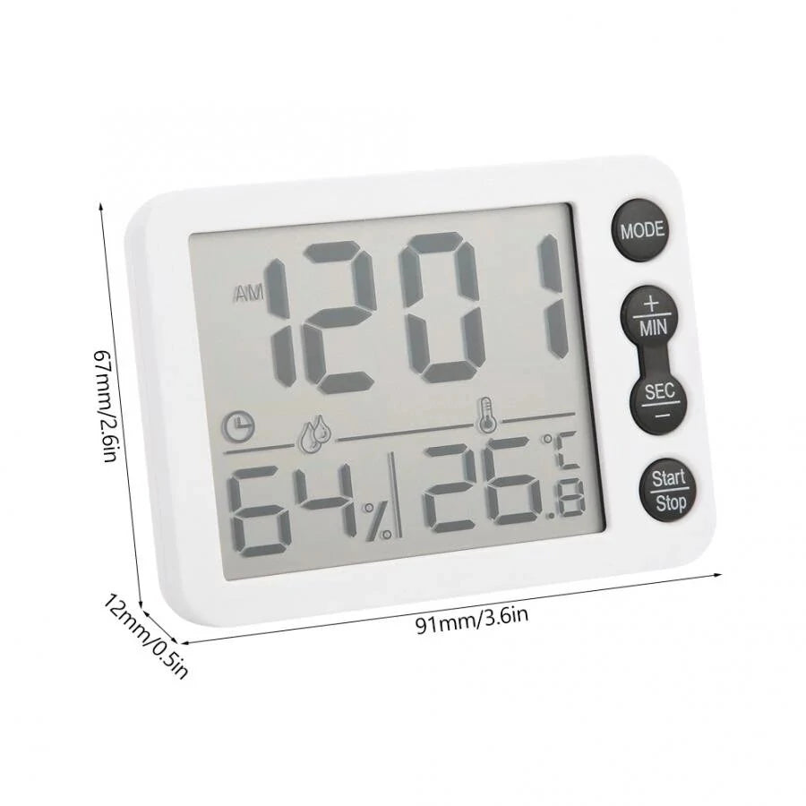 TS-9606 Multifunction Thermometer & Hygrometer - Temperature & Humidity Meter with Indoor Alarm Clock