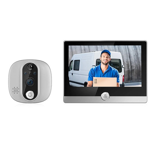 Tuya Smart WiFi Video Doorbell C85: 1080P Peephole Camera with 4.3 Display, PIR Motion Detection & Two-way Audio Home Security