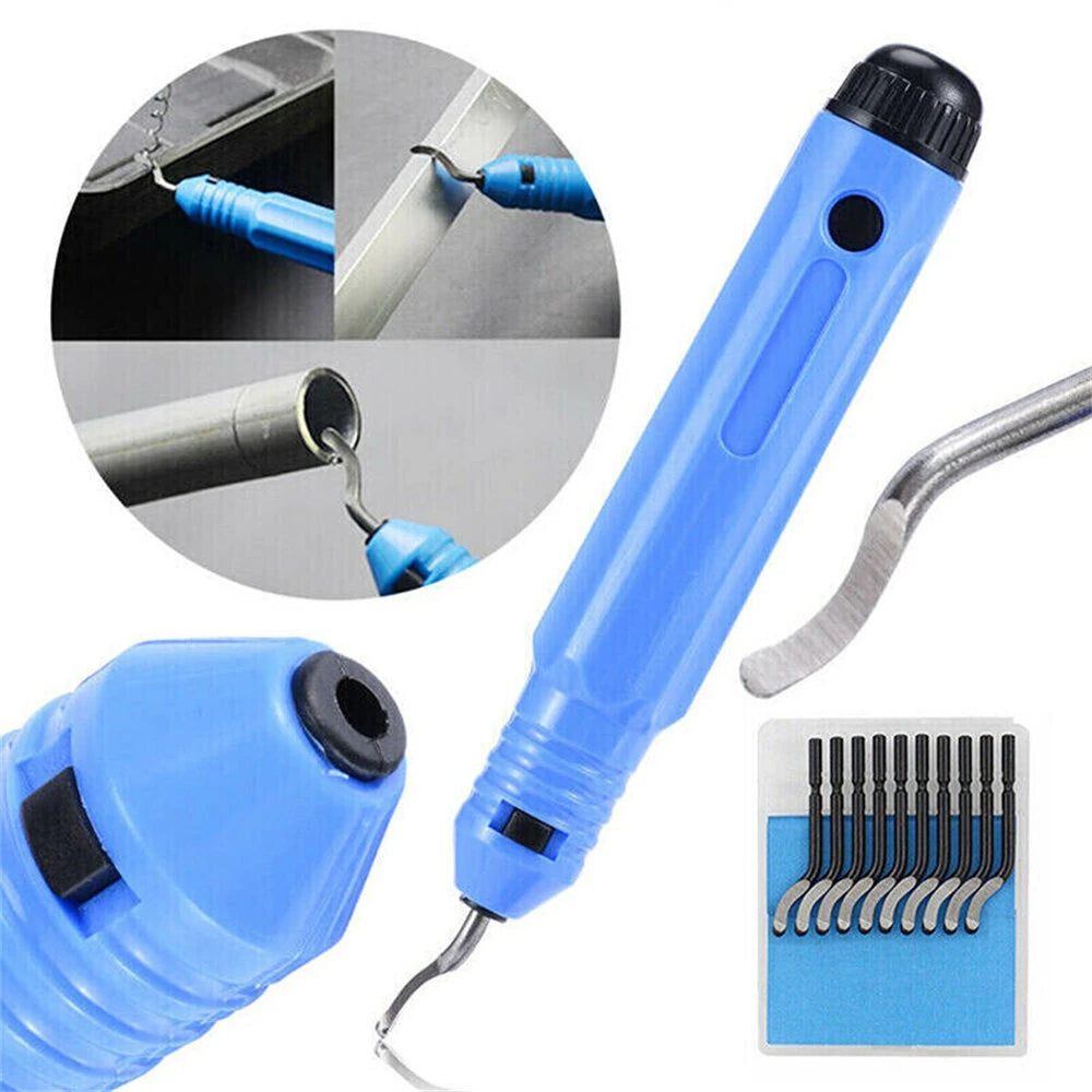 Multifunctional Deburring Tool Kit with 10 Extra Blades & Handle for Handicrafts, Sewing, Plastic