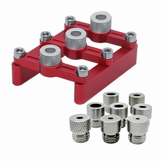 Precision Self-Centering Dowelling Jig with 3-10mm Drill Sleeves for Woodworking Joinery