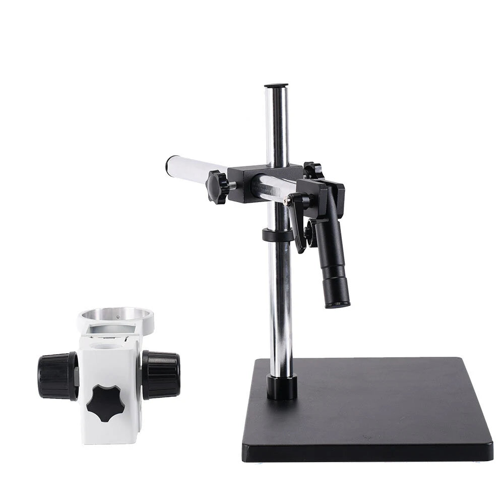 Stereo Microscope 3.5~90X Zoom with 16MP Camera, All-Metal Stand, 56-LED Ring Light for Industrial PCB Repair