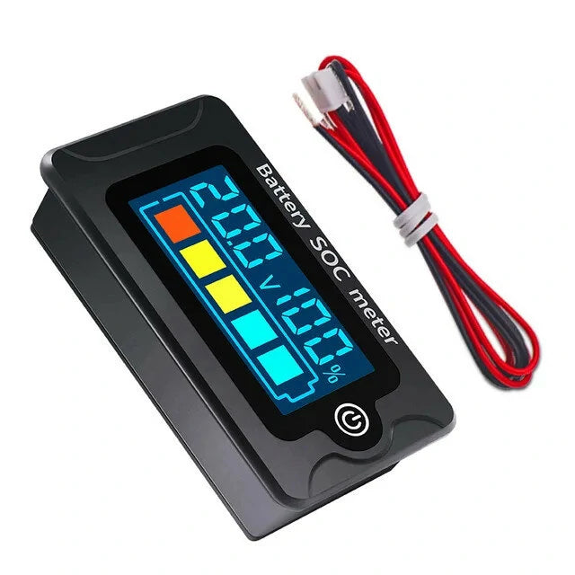 Waterproof Digital Battery Capacity Tester LCD Voltmeter 12V-72V for Car - Peacefair