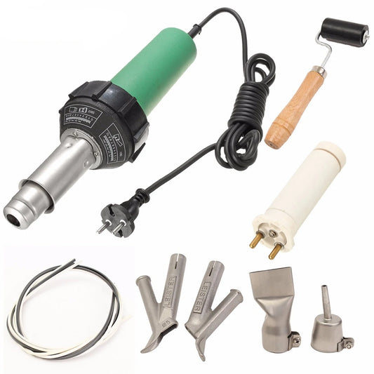 1600W Hot Air Plastic Welding Gun with Speed Nozzles and Extra HE Rods