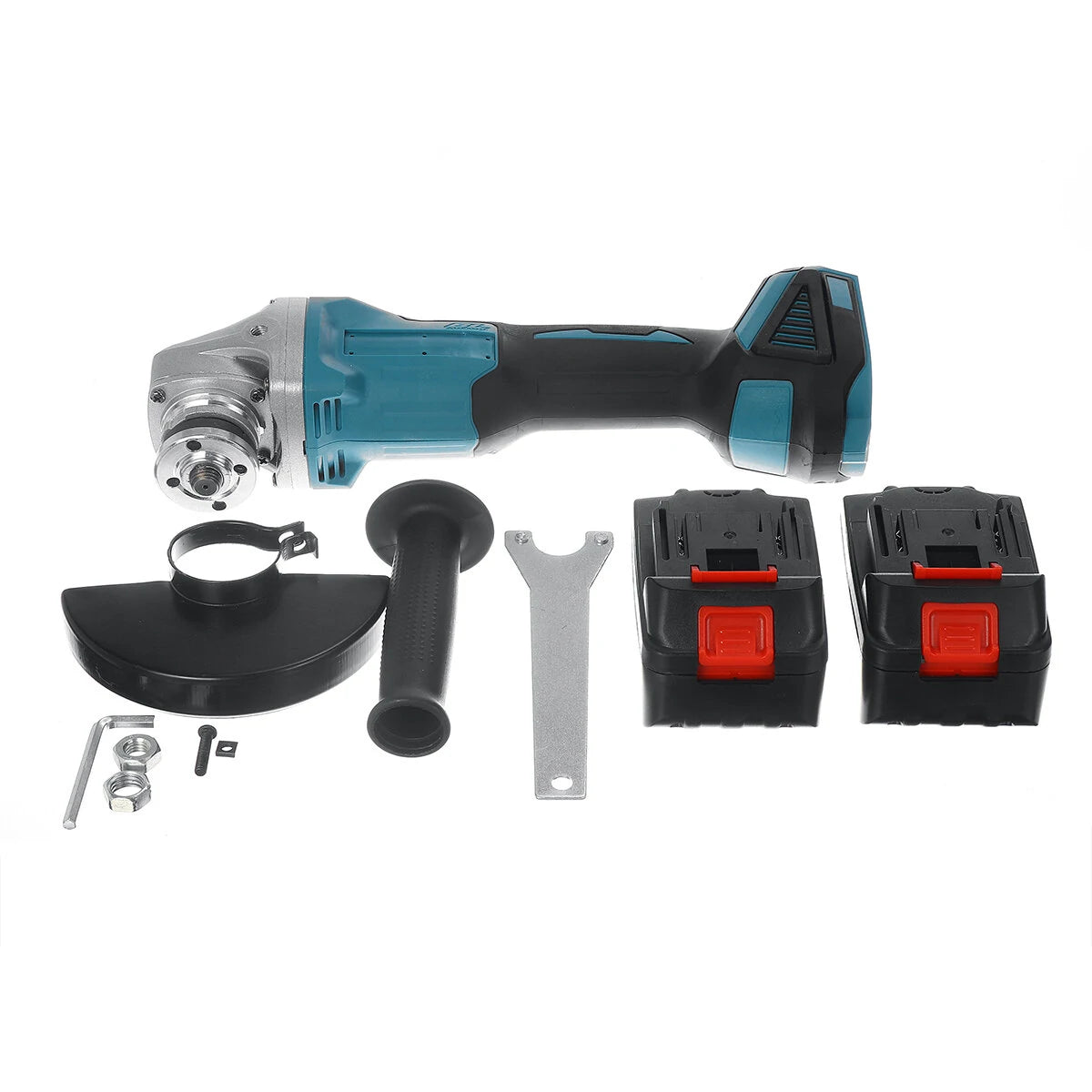 Rechargeable Drillpro 125mm 18V Brushless Angle Grinder with Adjustable Speed and Battery - Blue/Black