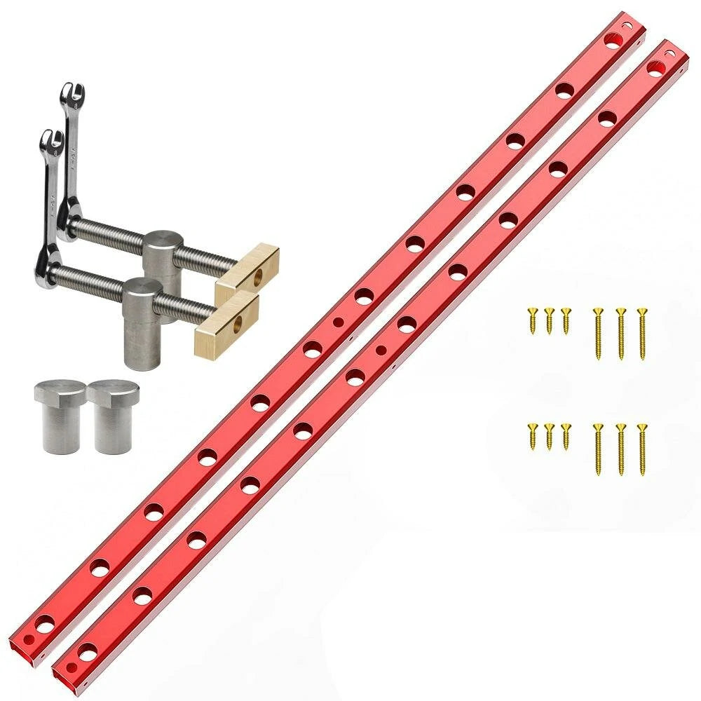 Aluminum Track Splicing Board with Quick Hold Down Clamp for Woodworking Bench