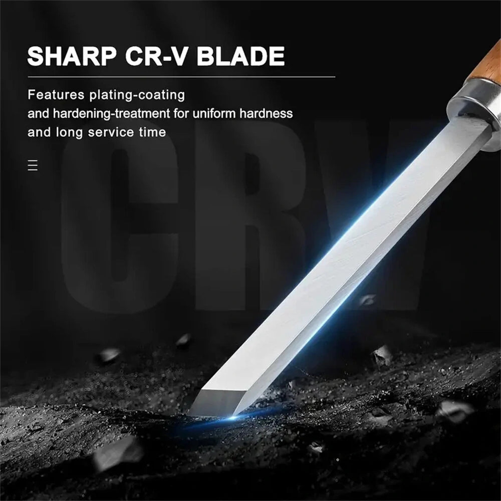 8PCS Wood Turning Chisel Set - High-Speed Steel Blades, Professional Lathe Kit with Skew, Parting, Spear Point, Gouges, Round Nose for Woodworking