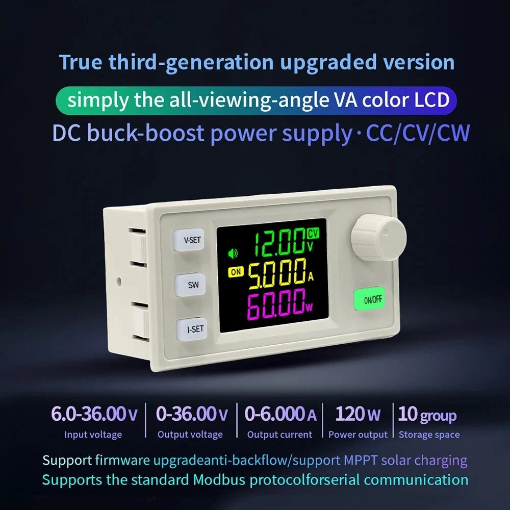 CNC DC Regulated Power Supply SK60X with MPPT, Keyboard Indicator, Adjustable DC Step-down for Solar Charging