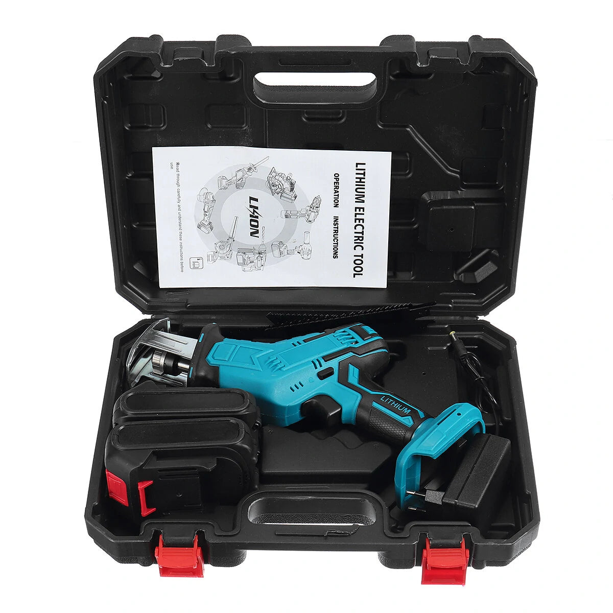 Wolike 88VF Cordless Reciprocating Saw - Battery Powered Electric Saw for Metal, Wood, PVC, Tree with 4 Blades & Makita-Compatible Battery
