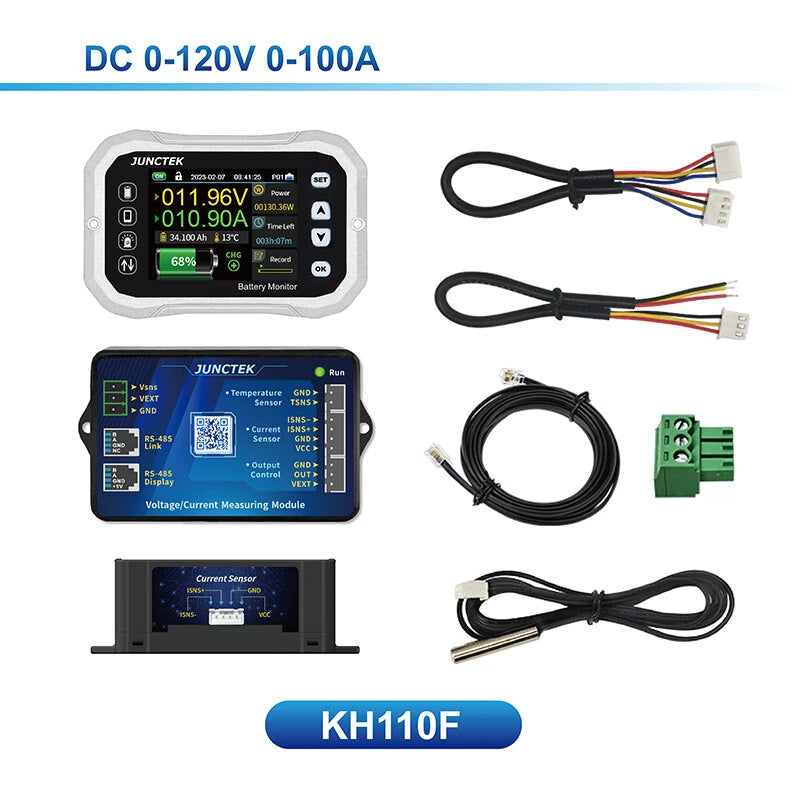 JUNCTEK Bluetooth Battery Monitor KH110F/KH140F/KH160F - Voltage & Current Tester, Capacity Indicator & VA Gauge
