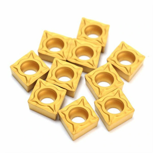 10pcs Machifit CCMT060204-HM YBC251 Titanium Coated Carbide Inserts
