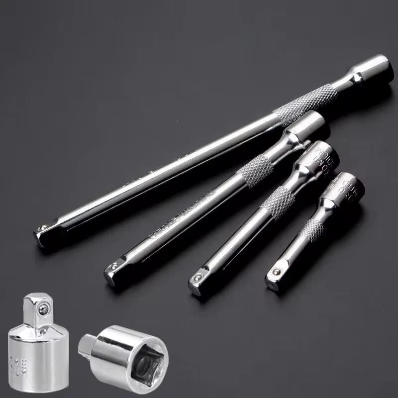 4PCS 1/4 Inch Extension Rod Set - Chrome Vanadium Steel, Quick Release Socket Wrench Tools (150mm, 100mm, 75mm, 50mm)