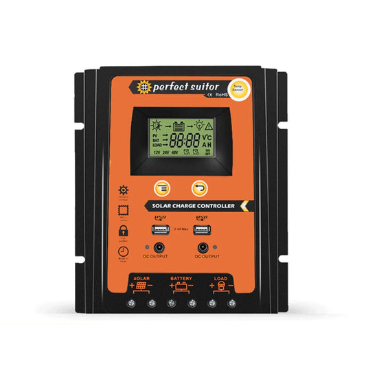 Efficient 12V/24V PWM Solar Controller 30A/50A/70A for Off-Grid Systems - Durable ABS & Aluminum Alloy