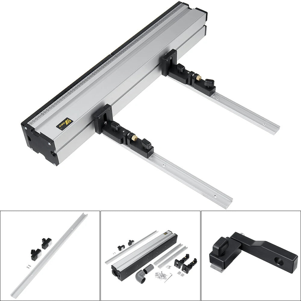 Aluminium Router Table Fence with Sliding Brackets for Woodworking & DIY Workbenches