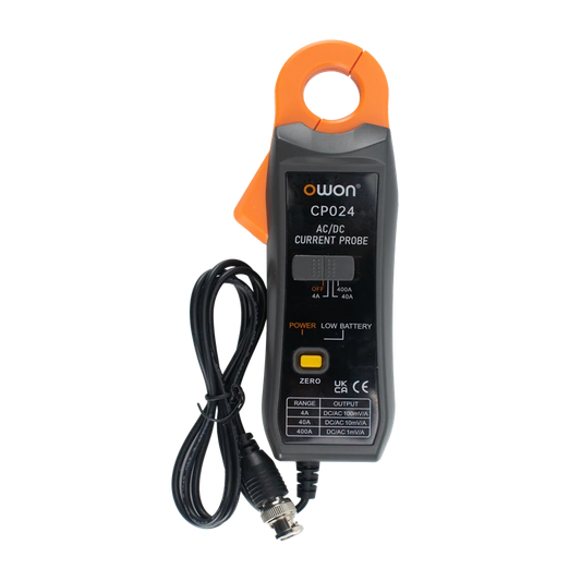 OWON CP024 Upgraded AC/DC Current Clamp Probe Tester, 200KHz 400A Bandwidth Oscilloscope Accessory