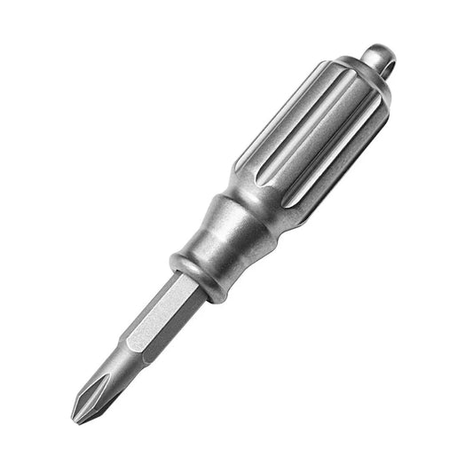 Titanium Alloy Screwdriver with S2 Steel Bit & Tungsten Head - High Hardness, Non-Slip, EDC Window Breaker Tool