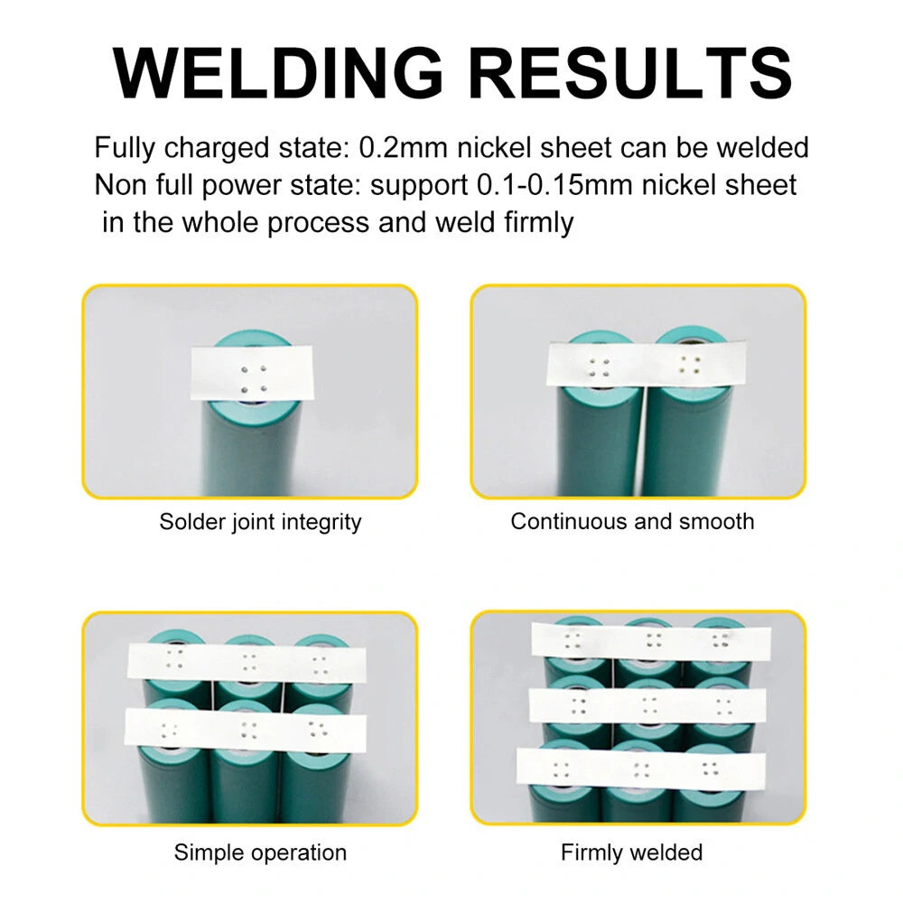 Excellway 5000W Handheld Spot Welder for 18650 Batteries, High Power Adjustable Welding Machine for Nickel Strips (0.1-0.25mm) 0-800A