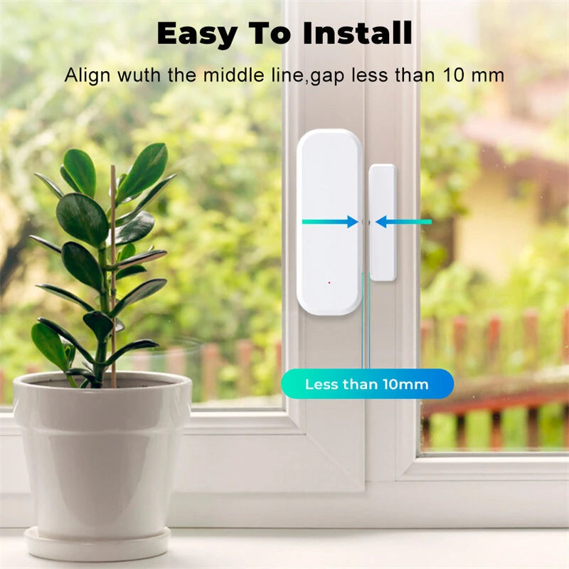 Smart WiFi Door/Window Alarm Sensor, Bluetooth Enabled, App Alerts, Compatible with Alexa & Google Home