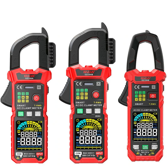 GVDA Digital Clamp Meter Multimeter True RMS NCV Voltage Tester, Auto Range Inrush Current & Temperature GD166A/B, GD168B