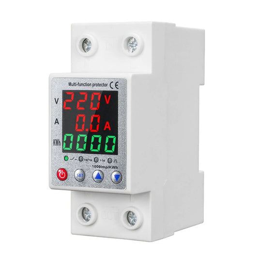 63A Digital Triple-Display Smart Circuit Breaker with Auto-Reclose, Multi-Protection & Adjustable Voltage for Industrial Use