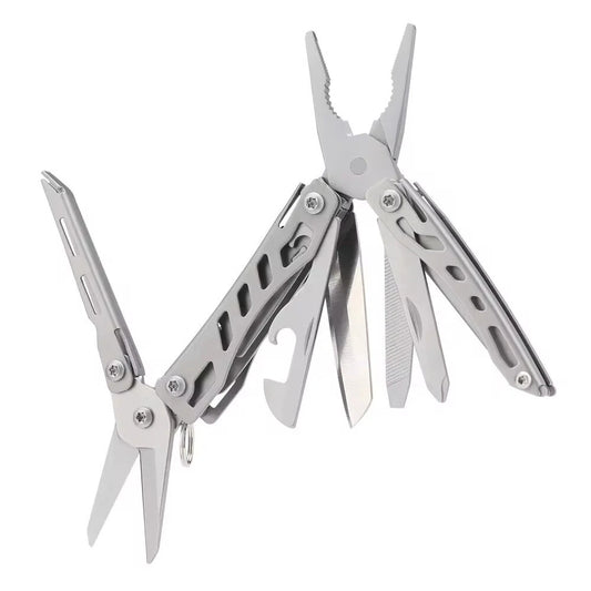 10-in-1 Multifunctional Mini EDC Tool - Stainless Steel Pliers, Screwdriver, Bottle Opener & Portable Outdoor Multitool