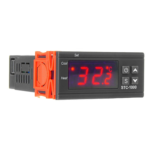 LED Digital Temperature Controller Thermostat STC-1000 - 2 Relay Output, Heater & Cooler, 110V/220V/12V/24V, 10A, Includes Sensor