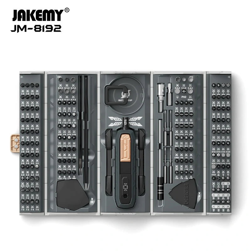 JM-8192 180-in-1 Precision Screwdriver & Stripped Screw Extractor Set for Mobile Phone Repair & DIY