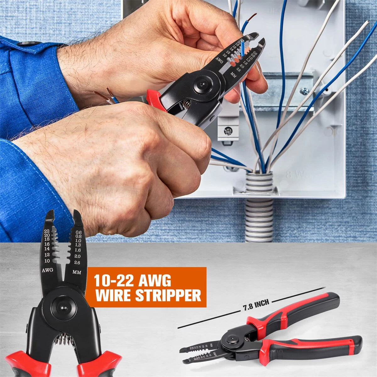 5-in-1 High Carbon Steel Plier Tool Set: Wire Cutters, Wire Strippers, Needle Nose Pliers - Long Range & Durable for Heavy-Duty Use with Removable Replacement