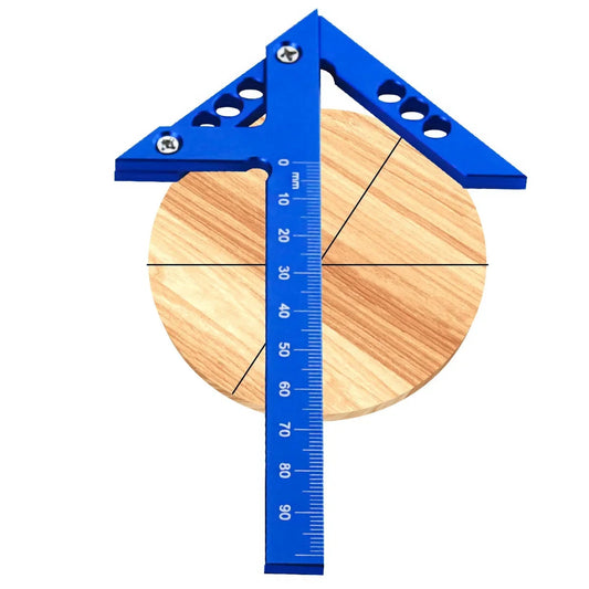 Aluminum Center Line Scriber for Accurate Marking - Blue: Find Center, Draw Straight/Vertical Lines, Right/Midlines, 45° Angles